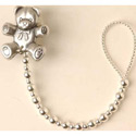Silver Beads Pacifier Clip
